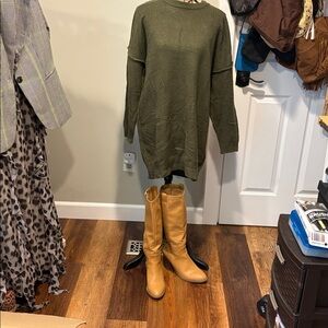 Olive Green Sweater Dress